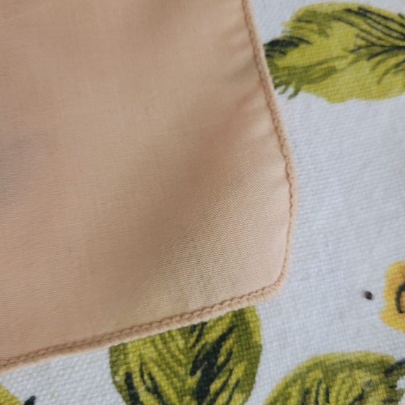 Vintage Square Cotton Blend Light Brown Napkins White Set of 4 Neutral - Picture 5 of 8